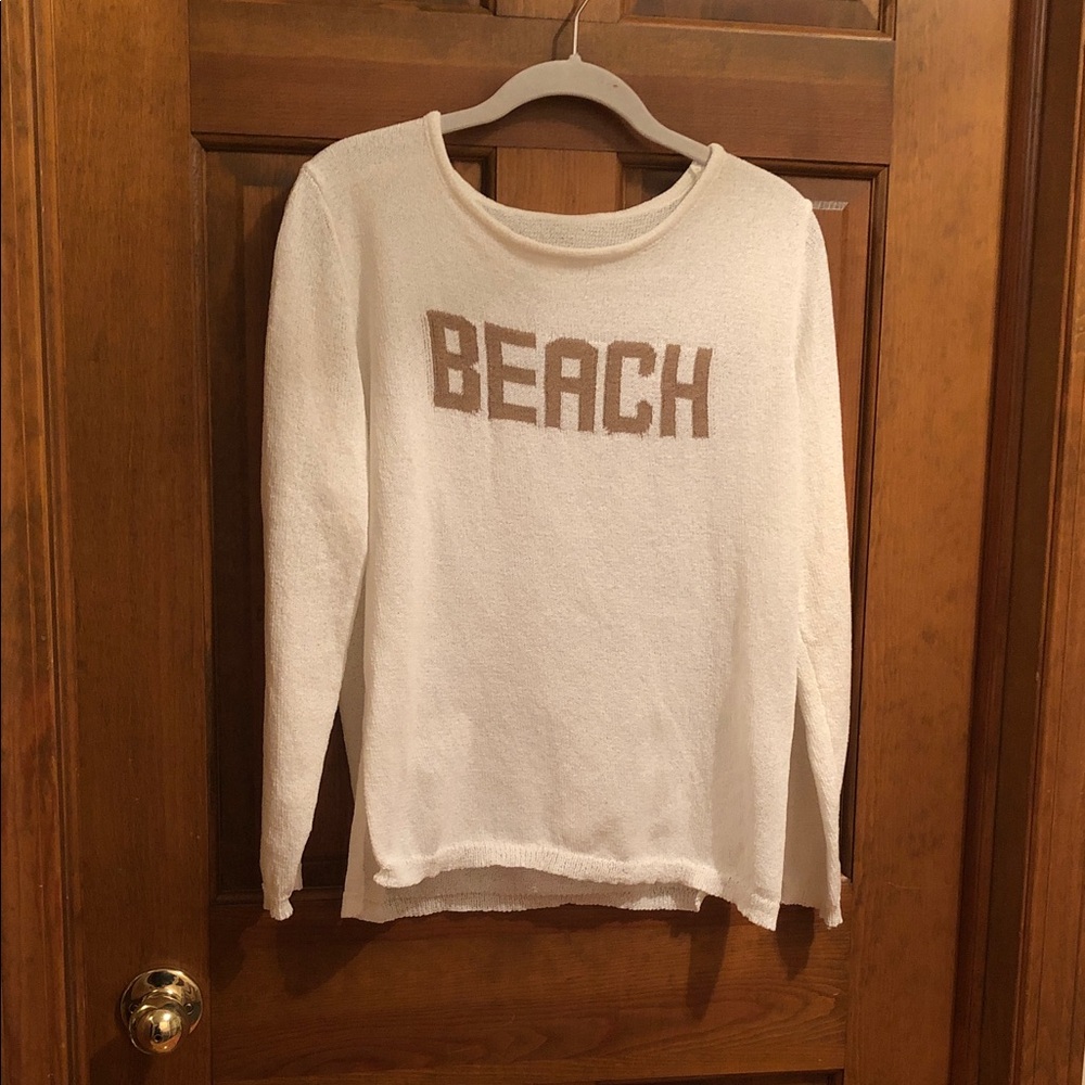 Cream 'Beach' Knit Sweater - Lightweight Casual Women's Pullover